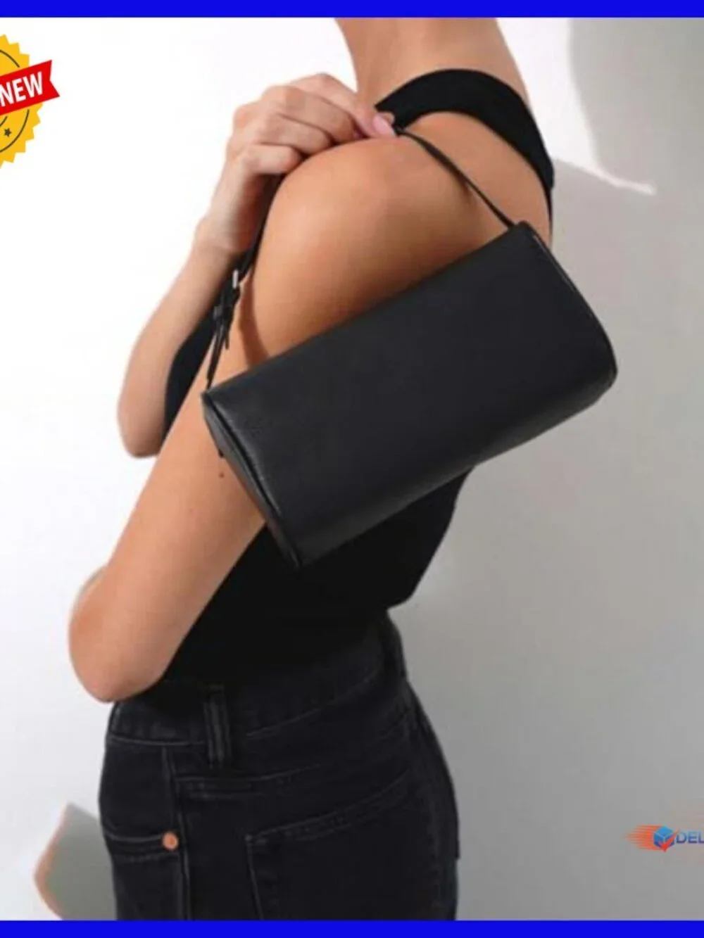 Leather Hobo Crossbody Bag with Adjustable Strap, Medium Size